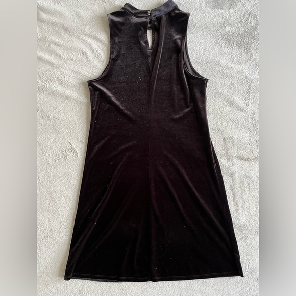 WORTHINGTON Black Velvet Velour Keyhole Dress Sleeveless Cocktail Dress size S - Picture 3 of 9